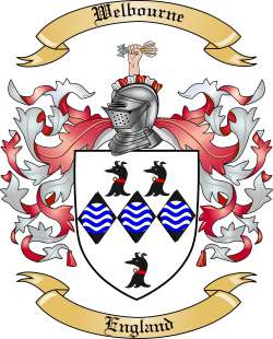 Welbourne Family Crest from England
