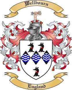 Wellbourn Family Crest from England
