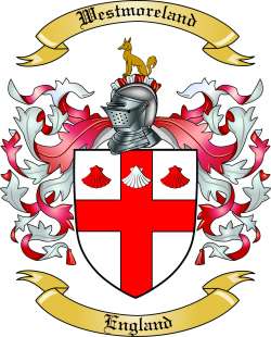 Westmoreland Family Crest from England