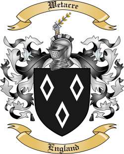 Wetacre Family Crest from England