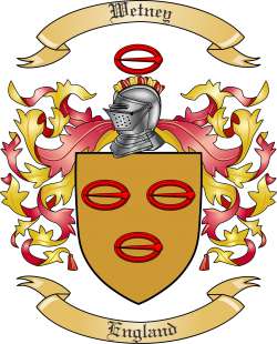 Wetney Family Crest from England