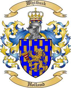 Whitbeck Family Crest from Holland