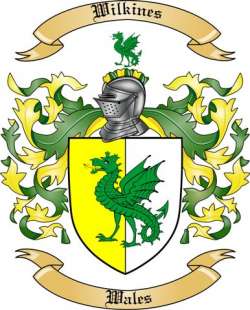 Wilkines Family Crest from Wales
