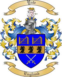 Yate Family Crest from England