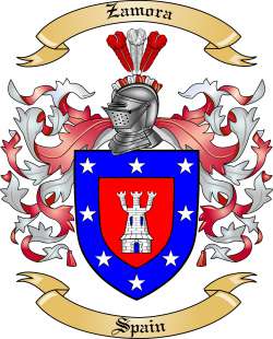 Zamora Family Crest from Spain