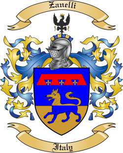 Zanelli Family Crest from Italy