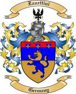 Zanettini Family Crest from Germany