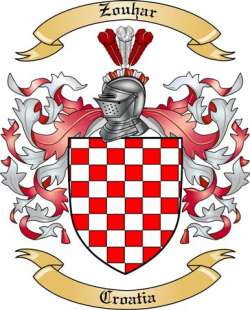 Zouhar Family Crest from Croatia