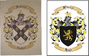  Unframed Coat of Arms on Aged Paper or Photo Paper
