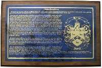 Family Name Plaque with Coat of Arms and Long History