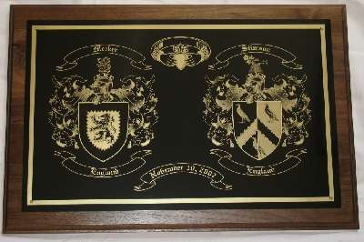 Carpe Diem Designs Swan Coat of Arms/Swan Family Crest 8X10 Photo Plaque Wedding Gift Personalized Gift