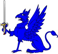 Simplistic Dragon-Griffin 8 Sejant with Sword